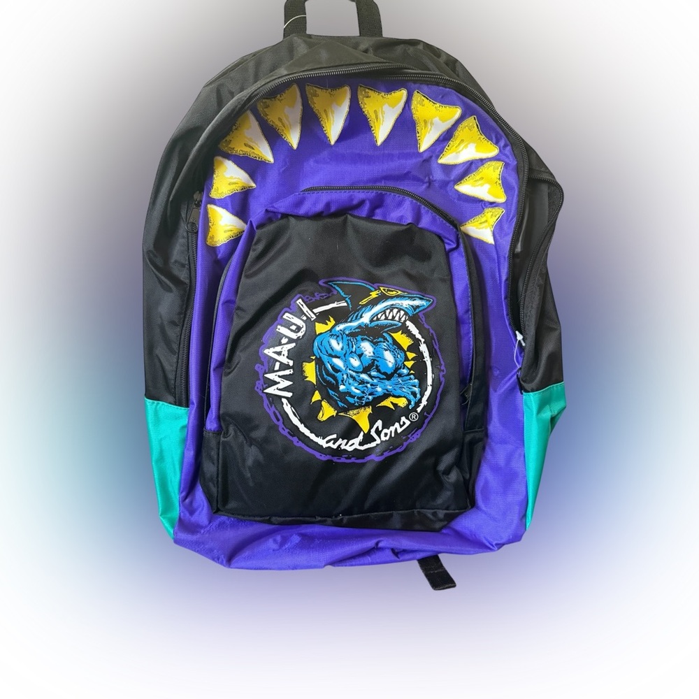 Vintage 90s Maui and Sons Shark Backpack NOS w/Original Sears Tag Rare